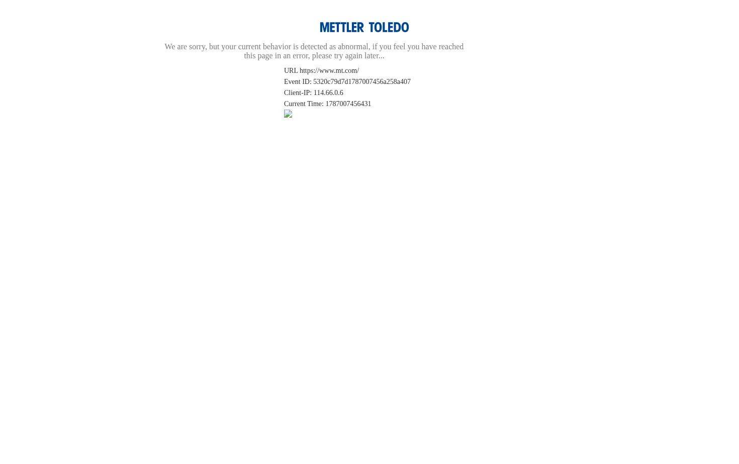 METTLER TOLEDO 页面快照